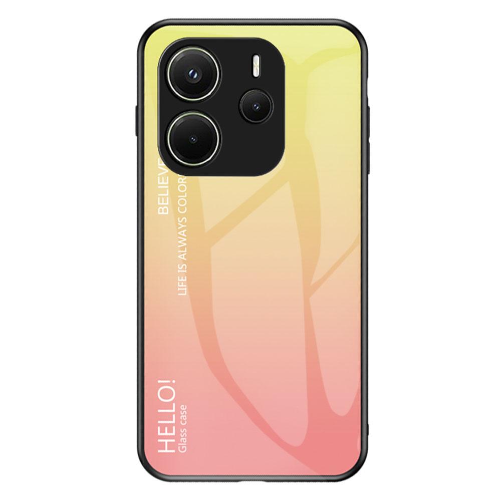 For Xiaomi Redmi Note 14 4G (163.25mm) Etui Ripebestandig Herdet Glass+PC+TPU Telefondeksel