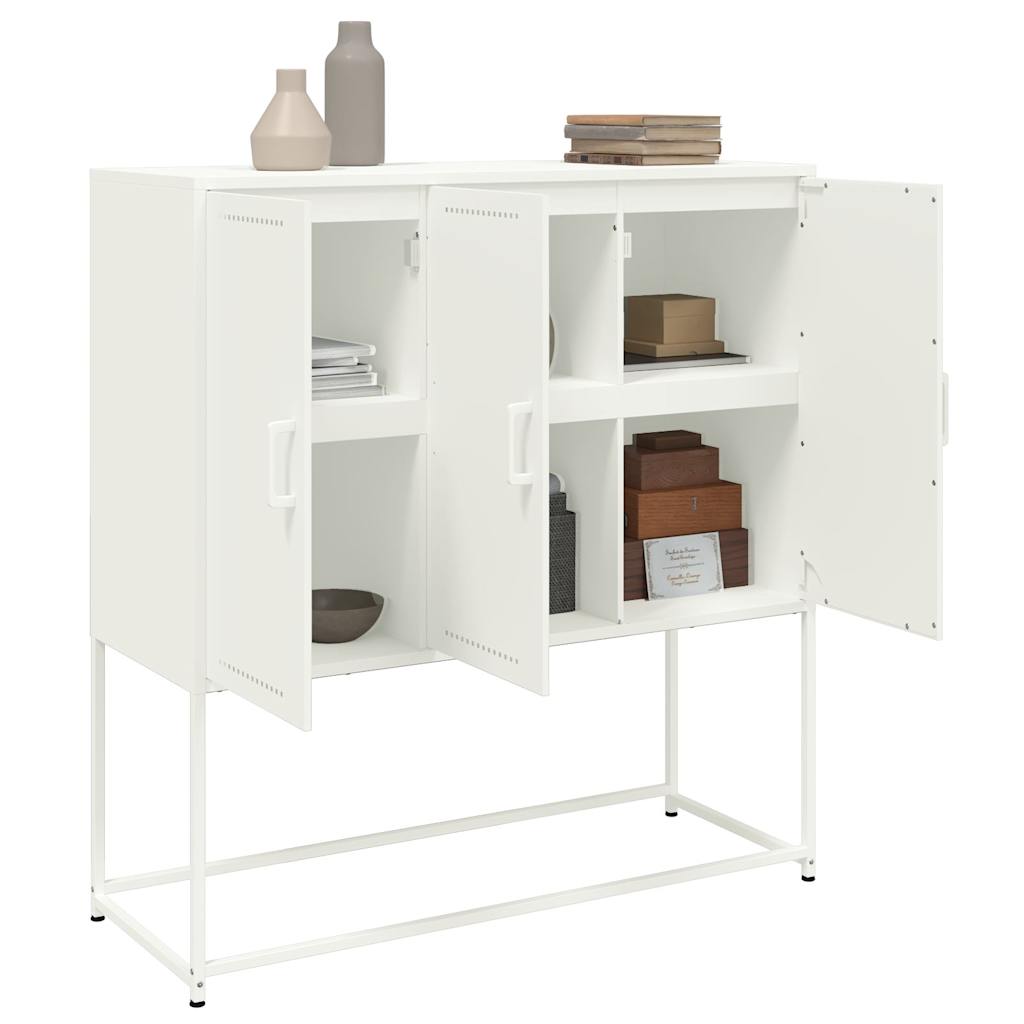 Vidaxl Szafka, Biała, 100,5X39X107 Cm, Stal