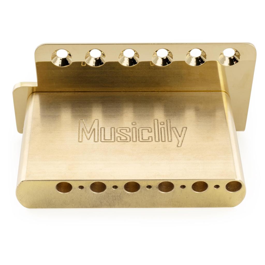 Musiclily Ultra Tremolo Bridge with Hardened Steel Pressed 42mm Brass and Insertable Tremolo Arm for American Vintage Strat Electric Guitars 10.5mm