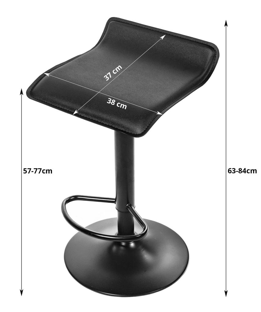 FORT Stool - Black Eco-leather / Black Base X 2