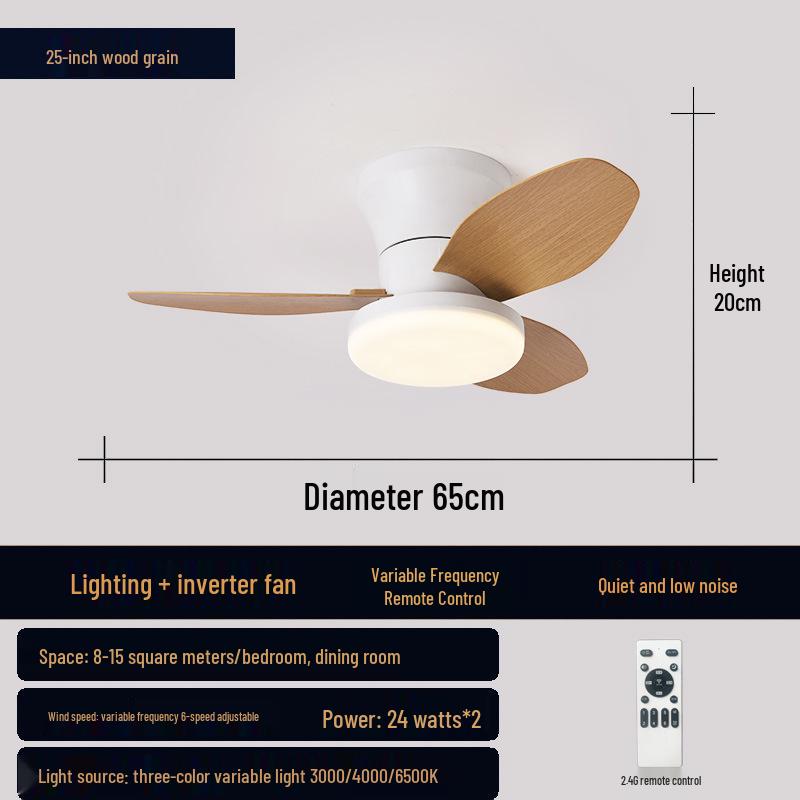 Nordic Ceiling Fan Light for Bedroom & Kids' Room - Stylish Inverter Fan for Small Spaces