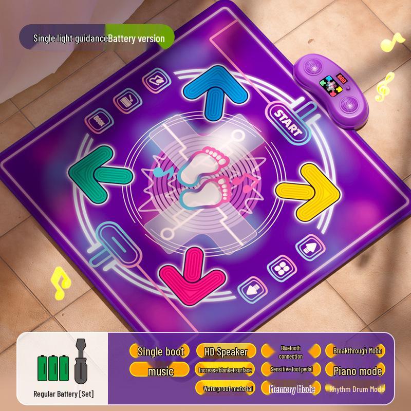 Girls' Musical Dancing Mat – Kids' Fitness Challenge and Puzzle Jump Pad