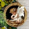 1pc Charming Angel Washing Hands House Wooden Hanging Sign Christmas Decor Christmas Wall Art Decoration Christmas Door Decor Garden Courtyard Party