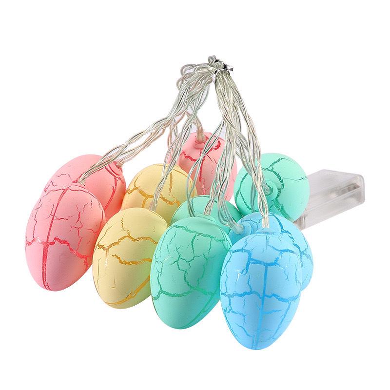 LED Easter String Lights - Crackle Egg, Painted Egg, Baby Chick, Rabbit & Carrot Decorations