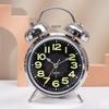 4 Inch Metal Twin Bell Alarm Clocks Loud Volume Alarm for Students Wake Up Clock with On Off Timer Home Bedroom Desktop Clock
