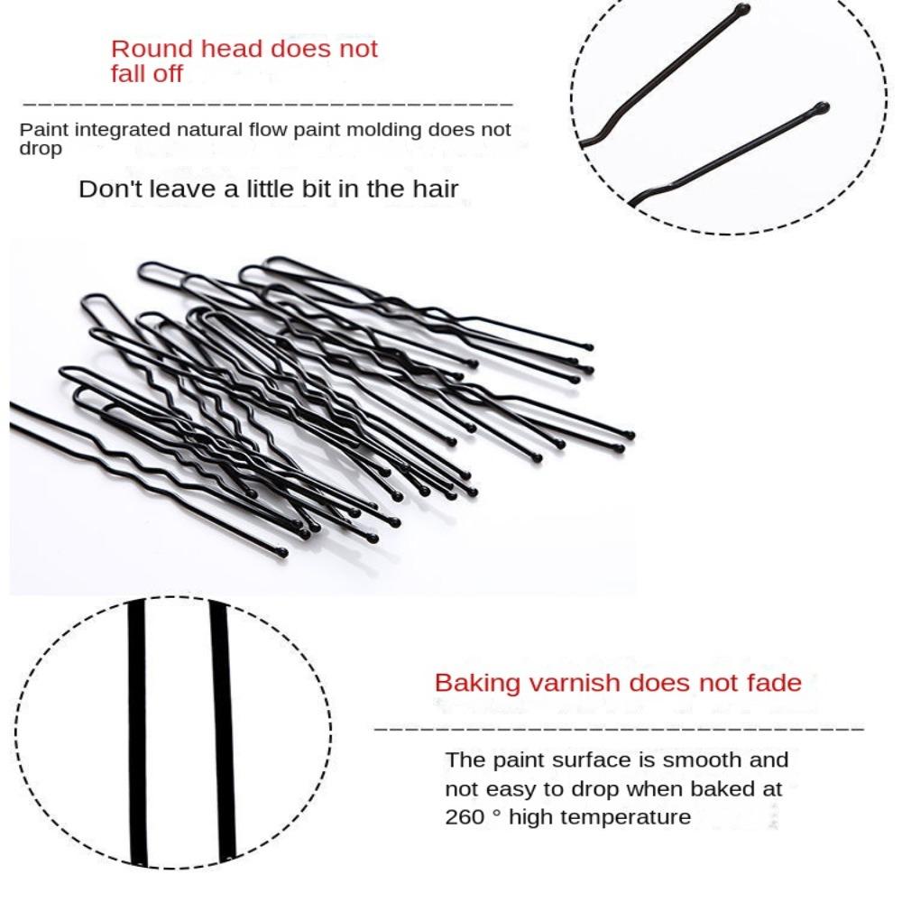 Lot de 50 barrettes à cheveux en forme de U pour femme, pinces à cheveux noires pour salon de coiffure