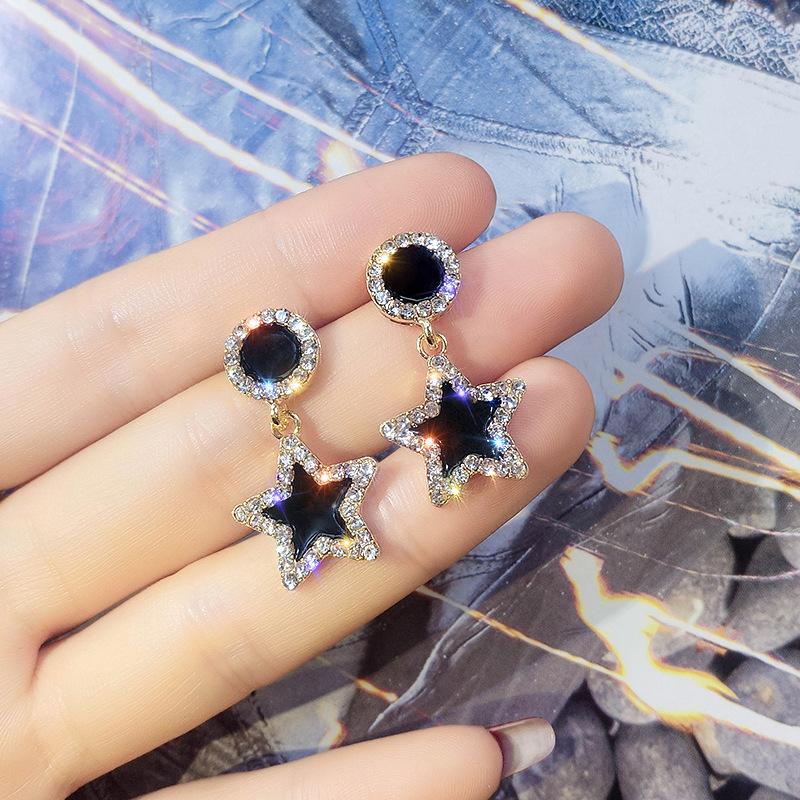 

Модные украшения Простые серьги-иглы из серебра 925 пробы женские Кристаллы от австрийского темперамента личность дикая Fit Women