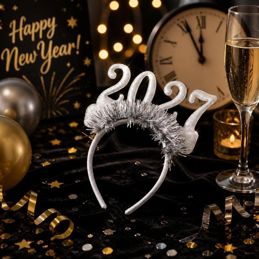 Cute New Year Decorative Glasses Sequin Star Strip Headwear Christmas Headpiece Holiday Gifts