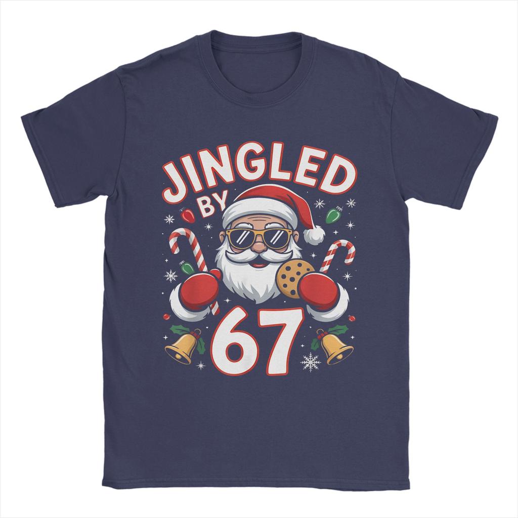 Mens Womens Jingled By 67 Six Seven Brainrot Ugly Christmas Santa  Shirt Pure Cotton New Arrival T-Shirt  Clothing Outfits