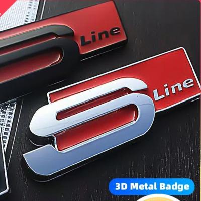 S-Line Car Stickers Metal Badge Auto Fuel Tank Trunk Decals For S Line A3 Q5 A1 TT R8 Q3 A8 A4 A5 A6 Q6 S3 Q2 S1