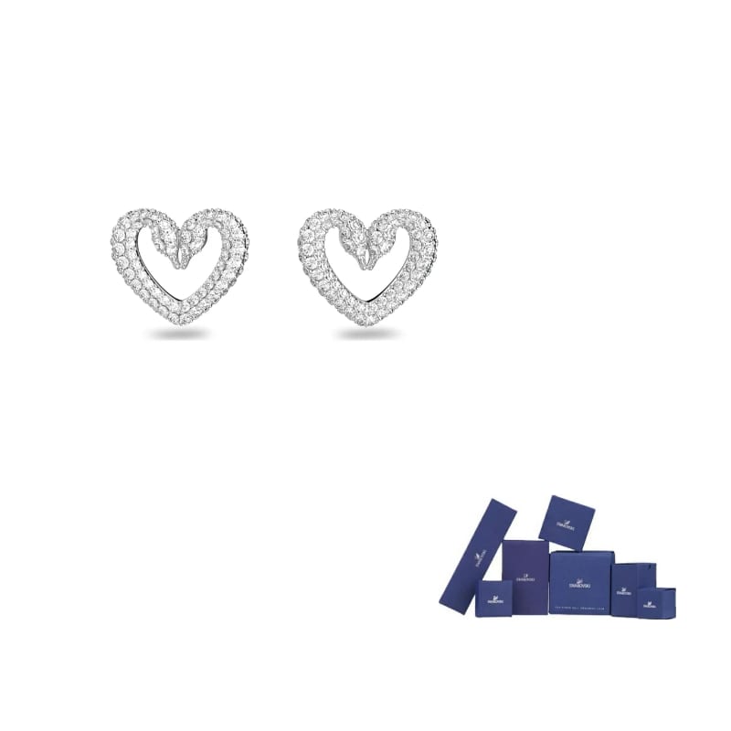 Swarovski Una Crystal embellished Heart Earrings