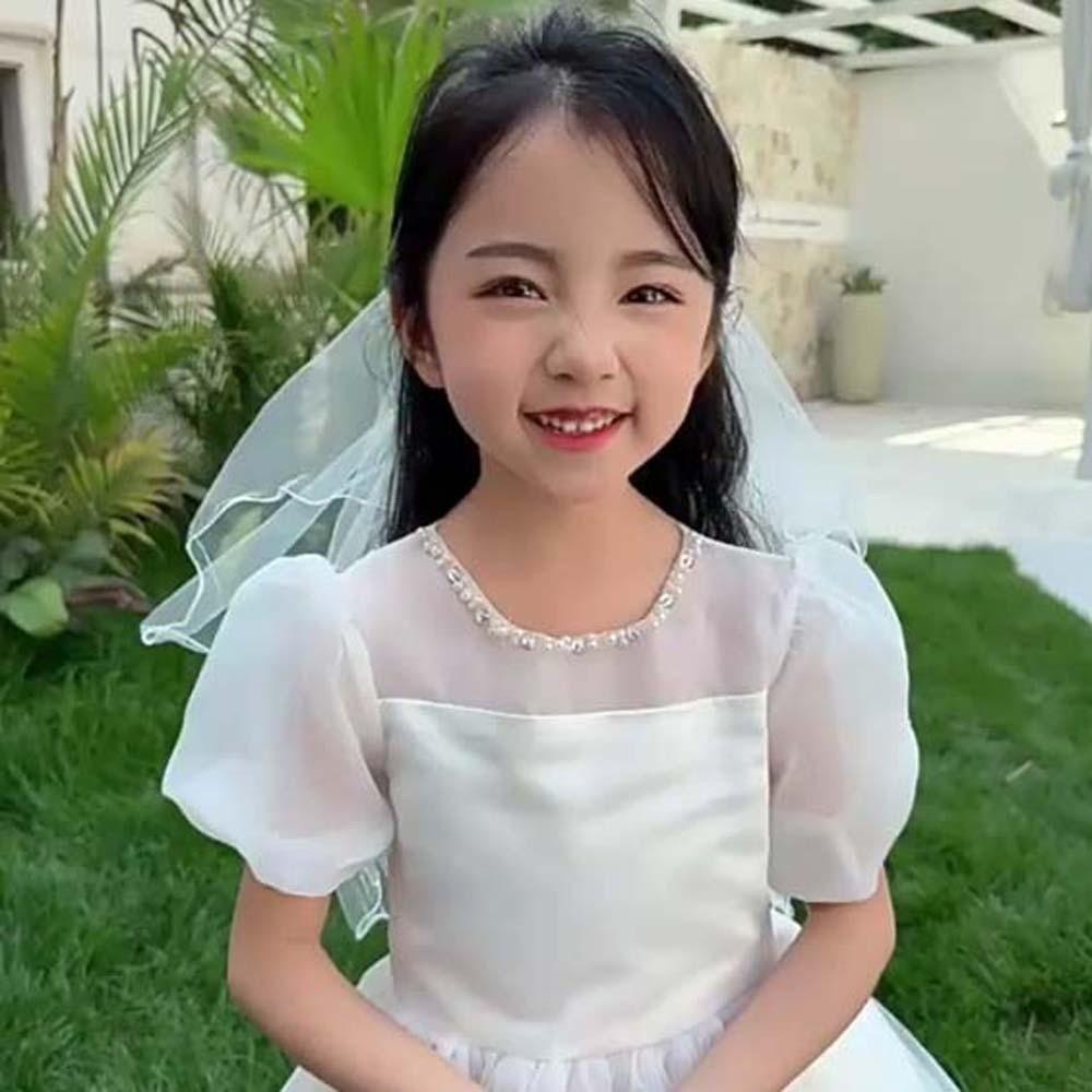 White Girls Head Gauze Bow Bridal Tulle Fashion Veil Hair Clip  Hairpins