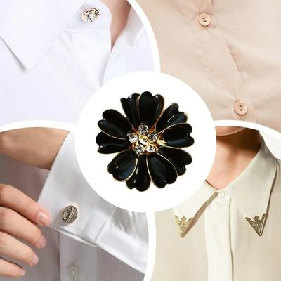 Bloemvormige Parelmoer Strass Manchetknopen Stof Blouse voor Naaien Jeans Jurk Knophoes Manchetknopen Gesp Clip