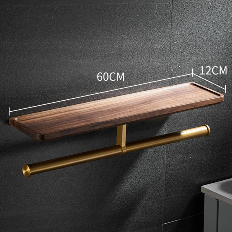 Solid Wood Bathroom Towel Rack Shelving Rack Wall Hanging Storage Hanging Rack Dresser Storage Rack Bathroom Brushed Gold