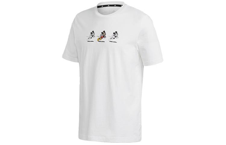 adidas T Shirts Men's White Crew Neck Moderate Straight Fit GL2224