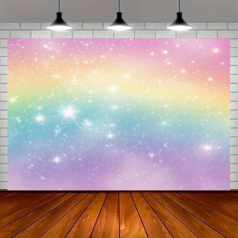 Colorful Sparkling Background Girl Dreamy Rainbow Color Party Decoration Backdrop Wedding Adult Celebration Banner Supplies Prop