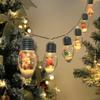 Christmas Led String Lights With Mini Santa Snowman Reindeer In Transparent Bulbs For Xmas Home Holiday Decor
