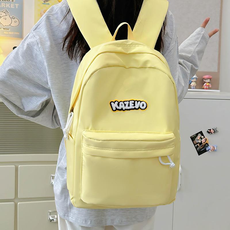 

Girls schoolbag large capacity new simple and lightweight junior high school student backpack trendy backpack жовтий