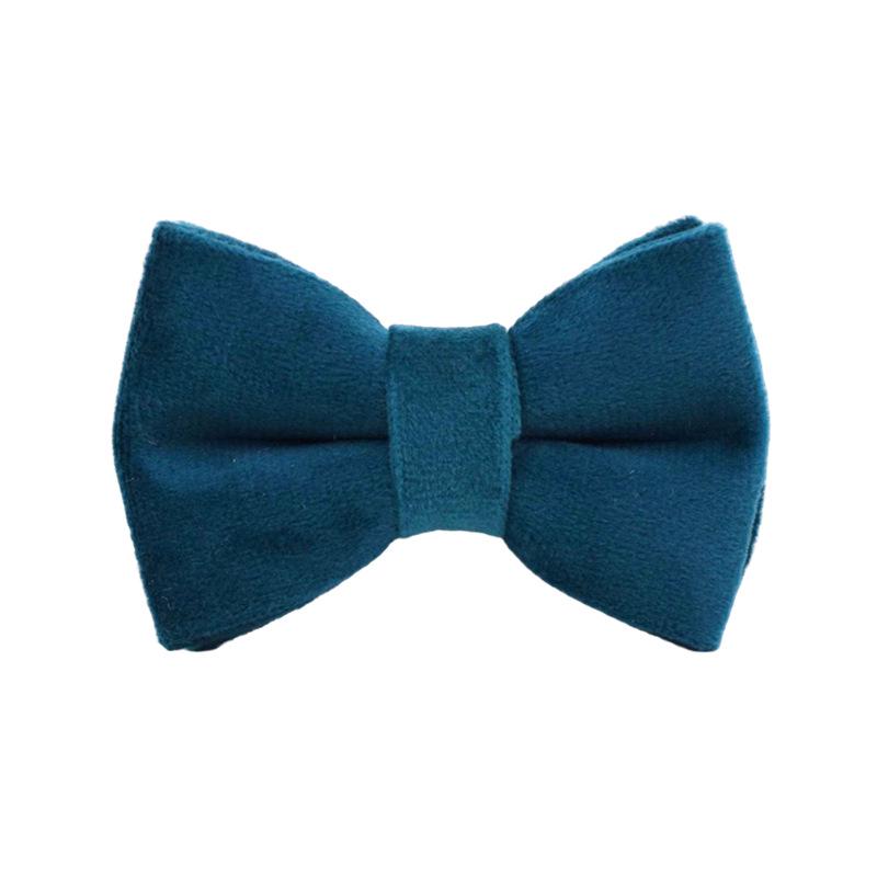 Emerald Green Velvet Cat Collar with Bell and Bow Tie Small