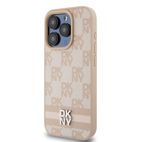 Dkny Dkhcp15Lpcptssp Iphone 15 Pro6.1 Różowy/Pink Hardcase Leather Checkered Mono Pattern & Printed Stripes