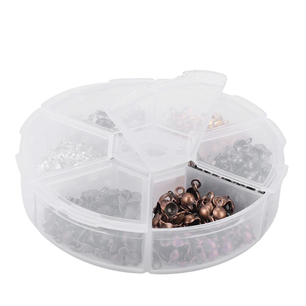 360pcs/box 6 Colors 5mm Calottes End Crimps Beads Tips Jewelry Finding Making Kit