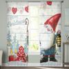 Weihnachten Winter Gnom Transparente Vorhänge Für Kinderzimmer Wohnzimmer Voile Vorhänge Weihnachten Küche Tüllvorhang