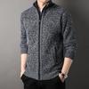 Men's Stand Up Collar Knit Sweater Autumn Spring Cardigan Tops Korean Slim Solid Color Sweatercoat Jacket