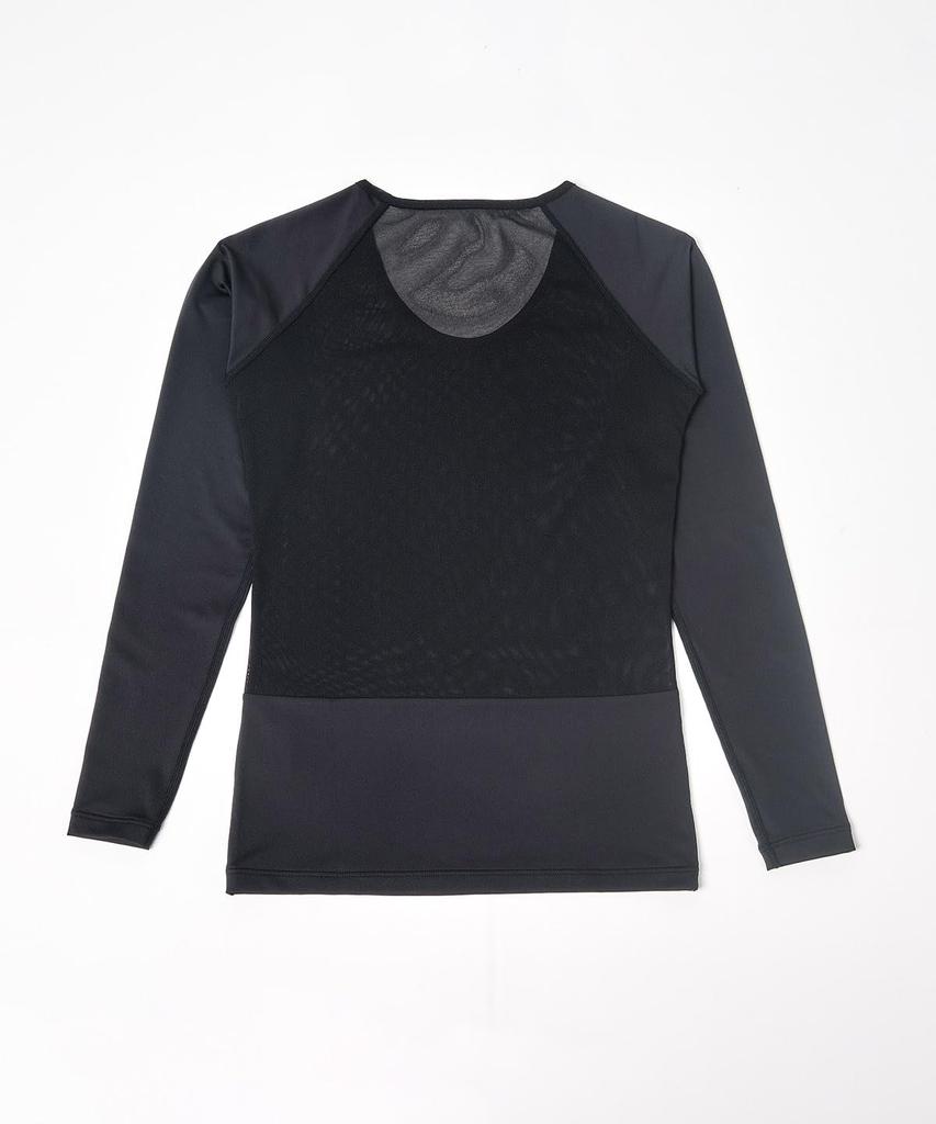 Munsingwear Women's Long Sleeve U-Neck Mesh Undershirt, UV Protection, Heat Protection, Fatigue Reducing, Golf, MG5SUD22L (Black, BK00)