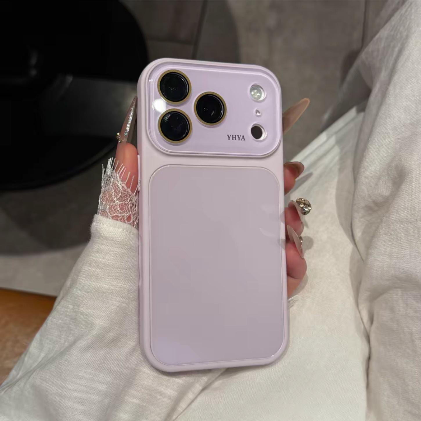 

Glossy Tempered Glass Protective Case for iPhone 17 Pro Max, Compatible with iPhone 16 and 15 14 Pro