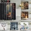Christmas Deer Trees Animals  Bathroom Shower Curtain Bath Curtain Waterproof Polyester Frabic Horse Zebra Fox Bathroom Curtains