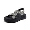 Augustine platform sandals women's summer wear 2025 new comfortable sports black casual Roman beach shoes