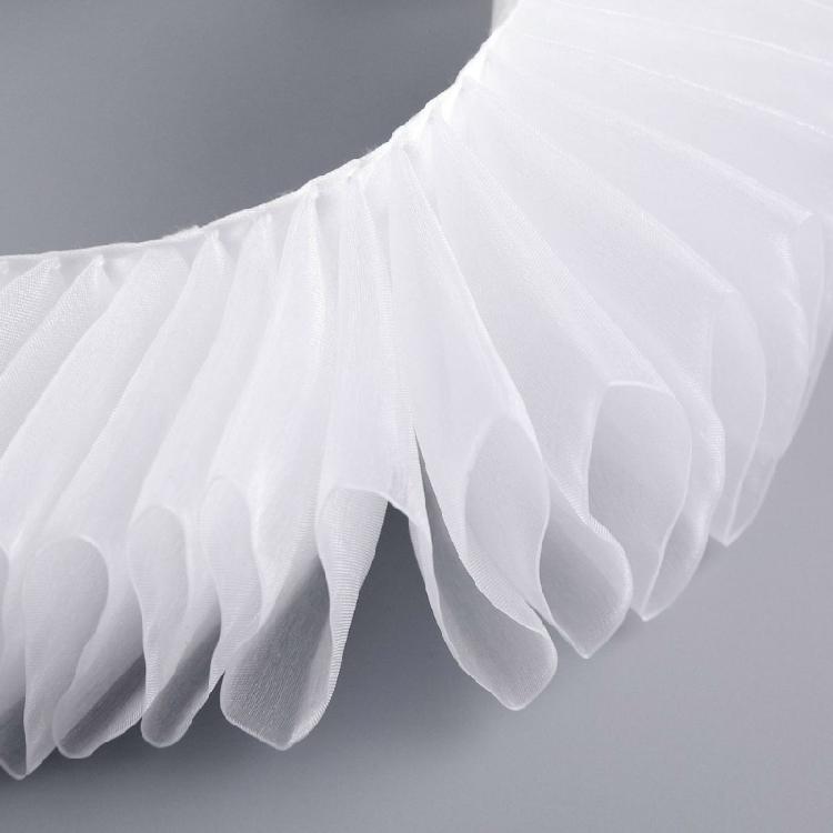 Renaissance Collar Elizabethan Mesh Ruffled Neck Collar Shawl Wrap Detachable False Collar Necklace for Women and Girls