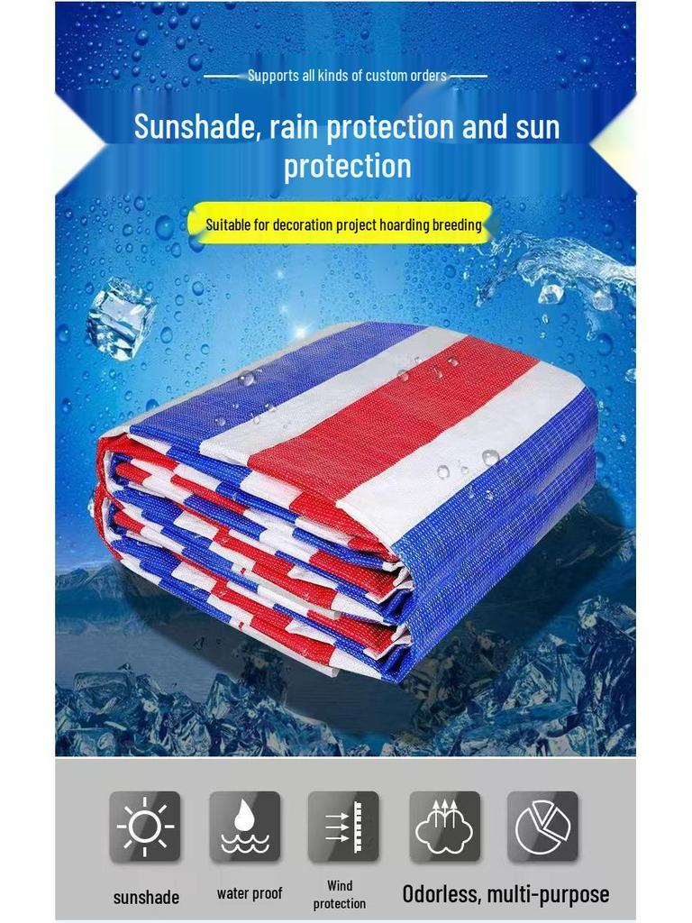 Verdickte dreifarbige regenfeste Plane - Wasserdichte Sonnenschutzabdeckung für Garten und Blumen