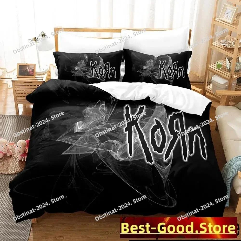 3D Fashion Korn Rock Band Bedding Set Printed Single Comforter Quilt Bed Cover Duvet Cover Pillow Case 3 Pieces Kids Adult Size