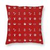 Small And Nautical Red Square Pillowcase Polyester Linen Velvet Creative Decorative Throw Pillow Case Room Cushion Case x