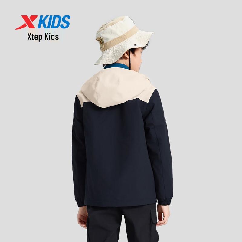 XTEP Kids' Hooded Windproof Soft Shell Jacket