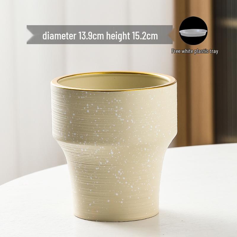 Nordic High-Leg Ceramic Orchid Pot: Durable, Artistic for Home or Balcony Use