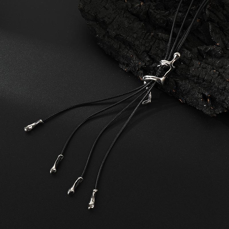 New women s long necklace line character pendant unique design
