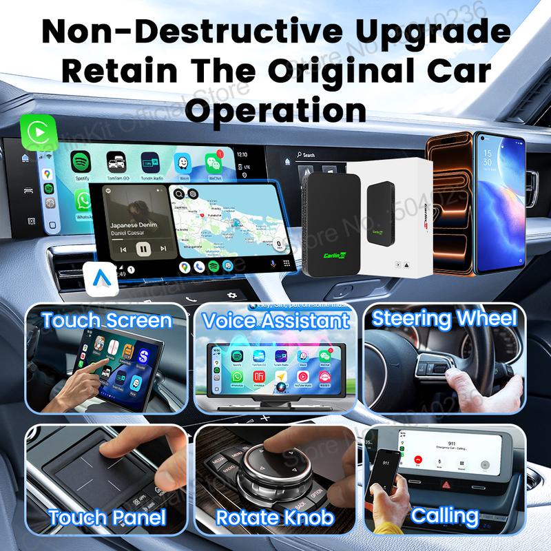 CarlinKit 5.0 C2Air Wireless Adapter Wireless CarPlay Android Auto Plug &Play 2.4Ghz&5.8Ghz WiFi BT Auto Connection For OEM Cars