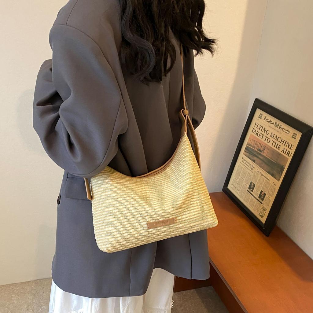 Summer popular woven straw small bag new niche design messenger bag bow hand bag