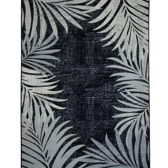 Modern Black Patio Rug 160x230