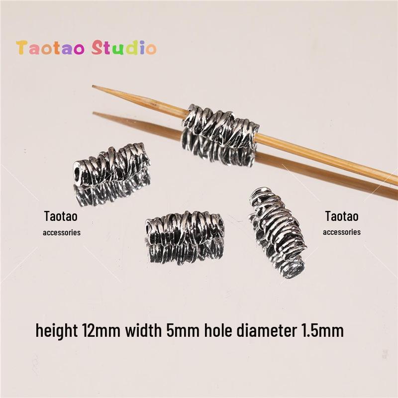 Tibetan Antique Silver Flower Spacer Beads Pendant for DIY Jewelry