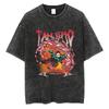 Anime Demon Slayer Rengoku Kyoujurou Print T Shirt Men Women Washed Cotton Tshirts Manga Tee Harajuku Male Casual Loose T-shirt