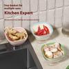 Multi Purpose Household Kitchen Drain Basket Double-Layer Dust-Proof Vegetable Washing Basket Fruit And Vegetable Storage Basket