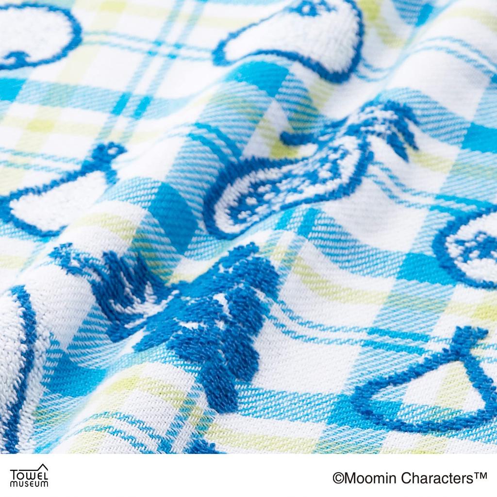 Moomin Check Fruit Moomin Fluffy H12 X W18 X D7cm Pouch, Blue, Cotton, 47-8317200, Approx.