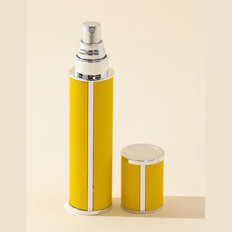

10 мл Атомайзер для духов из кожи ягненка со стеклянной виалой, Многоразовый Роскошный Дорожный Спрей, Герметичная Конструкция 10ml жёлтый