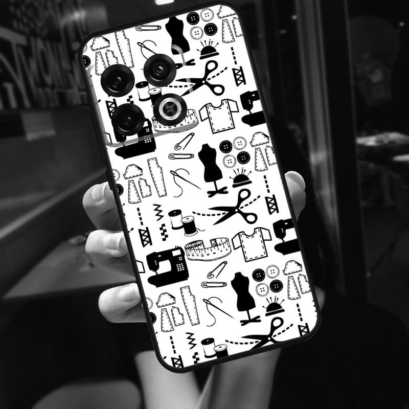 Sewing Scissors Funda For OnePlus 13R 13 12 R 11 9 10 Pro 8T 9RT 10T OnePlus Nord CE 4 2 3 Lite N20 N30 Case