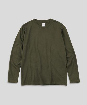 Peulinteuseuta 17-Count Basic Plain Layered Long Sleeve T-Shirt_Standard Length - Olive