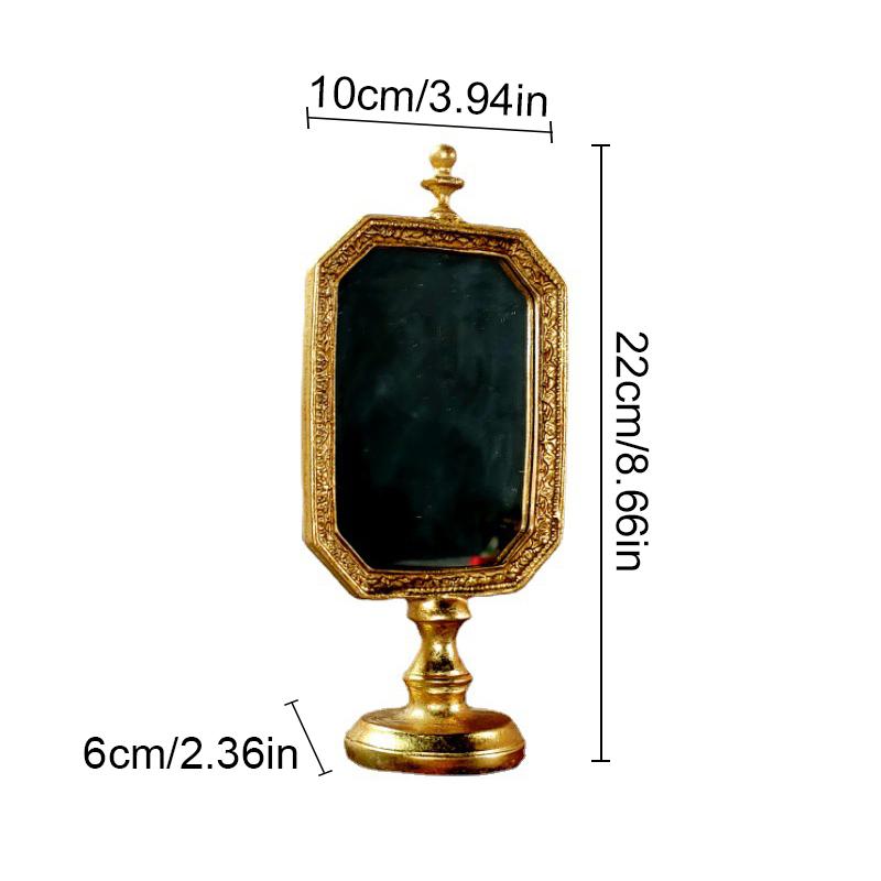 

1PC Home European Vintage Old Desktop Nostalgia Living Room Makeup Mirror Gold золотой