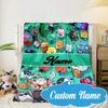Custom Name Colorful Dream Island Blanket bed sofa Blanket Flannel Blanket for Camping, Hiking, Picnic Essentials,gift for Fan family
